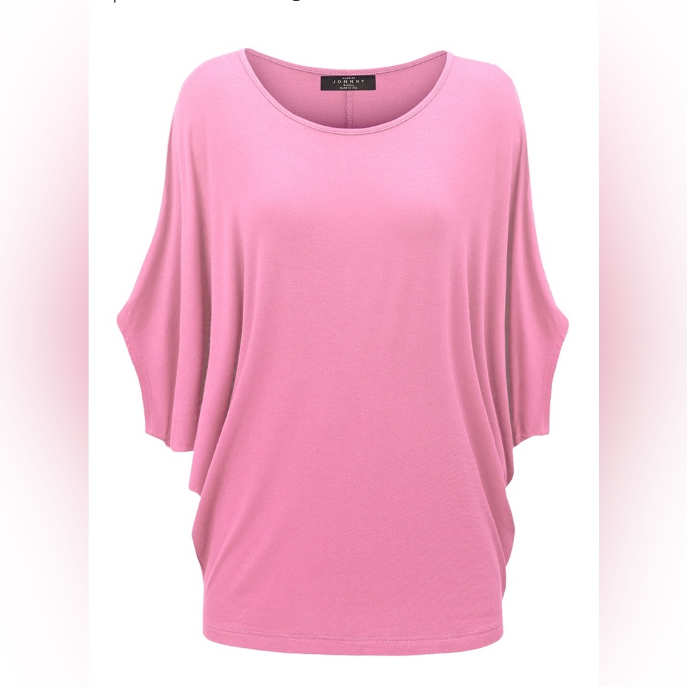 Women’s dolman sleeve pink top Made By Johnny Medium NWT